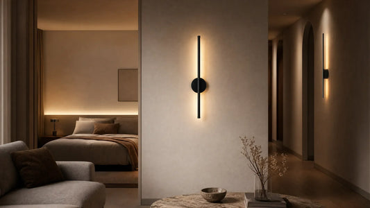 Rechargeable wall sconce providing warm light in a modern home