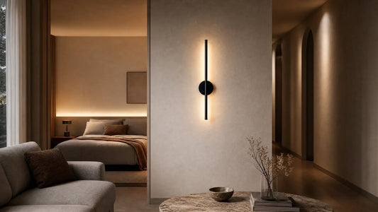 Modern vertical wall sconce used as a contemporary wall light